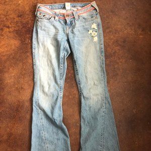 TRUE RELIGION EMBROIDERED DAISY JEANS~Hippie